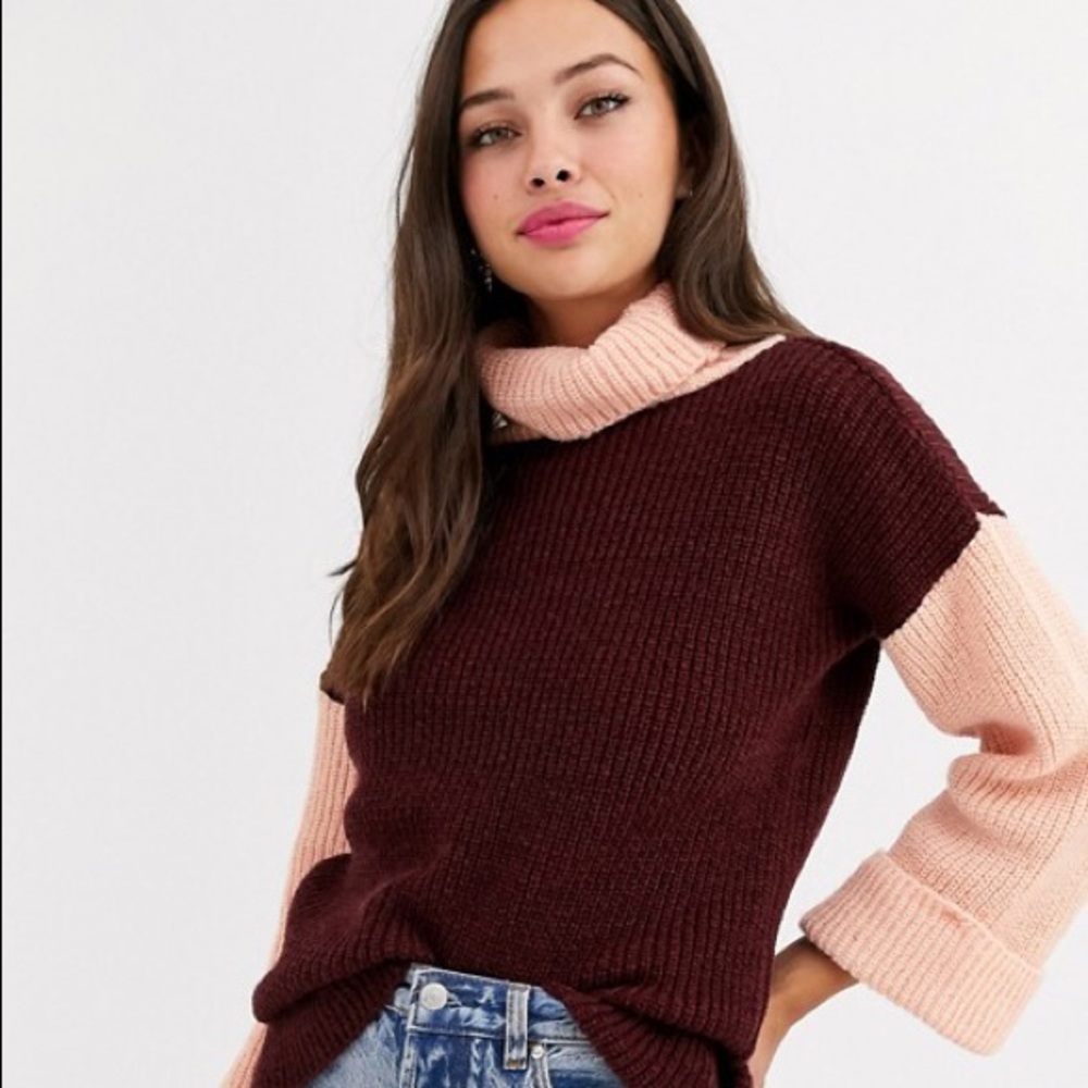 ASOS / Wednesday’s Girl Turtleneck Mauve Sweater